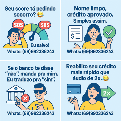 Score baixo? Nome sujo? Eu resolvo e devolvo suas oportunidades perdidas!