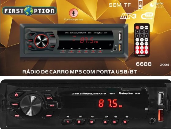 Som Automotivo MP3 Bluetooth FM Controle