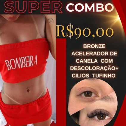 combo especial bronze natural + cílios 