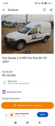 Fiat/Strada com capota tipo Furgão.