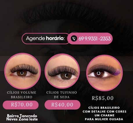 Extensão de cílios com cola especial 