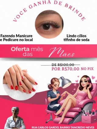Cílios + manicure e pedicure