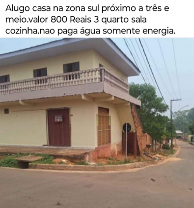 Alugo casa zona sul próximo a três e meio 