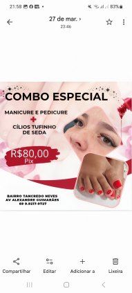 Manicure e pedicure tradicional + Cílios 