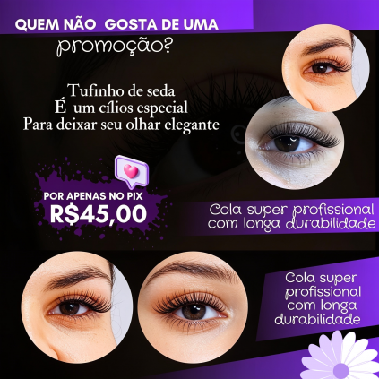 Cílios tufinho elegante com longa duração 