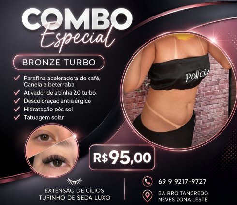 Bronze turbo natural + Cílios 