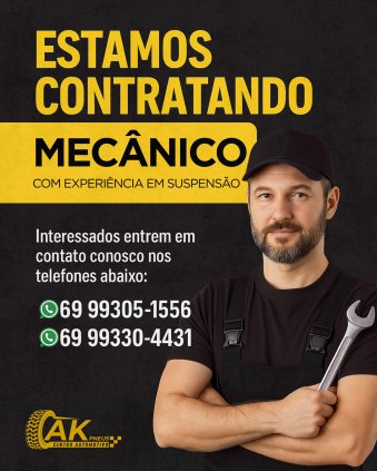 Vaga de emprego mecânico em suspensão 