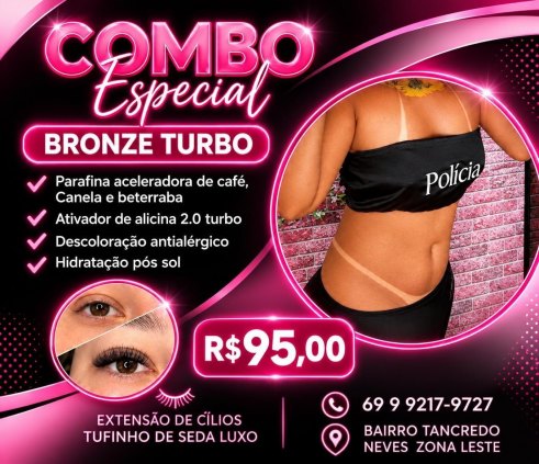 Comboio bronzeamento + cílios 