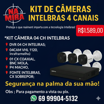 Kit de 4 cameras intelbras