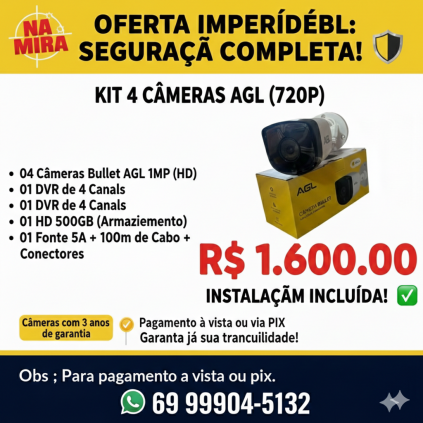 Kit com 4 cameraa 