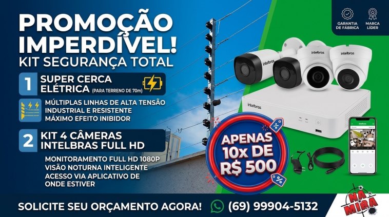 Combo ; CERCA ELÉTRICA E CAMERAS 