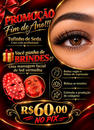 CÍLIOS  + MASSAGEM FACIAL DE LED