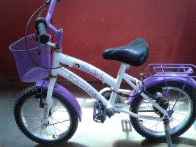 Bicicleta infantil aro 16 breeze lilas e branca