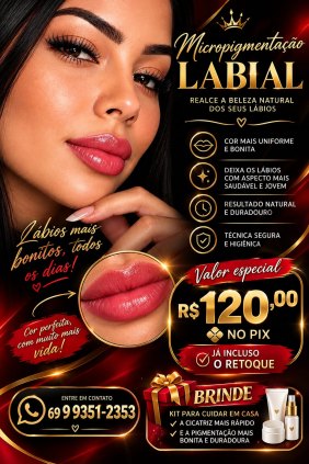 MICROPIGMENTAÇÃO LABIAL  com brinde