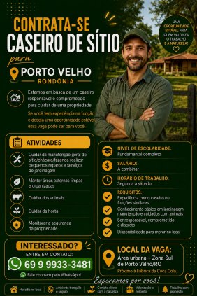 Anúncio vaga emprego