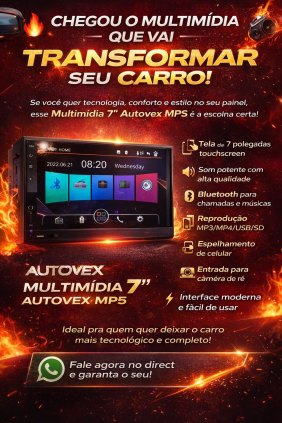 Multimídia WINTEC 7P FULL TOUCH 7023 BT MP5 instalação grátis 350,00