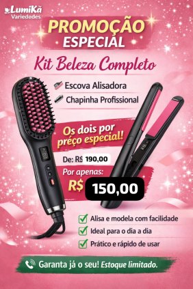 Kit escova e chapinha 