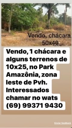 Vendo chácara 50x40, e terrenos 10x25 cada.