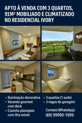 🏡 Excelente Apartamento Mobiliado à Venda | Pronto para morar ou investir – Porto Velho/RO