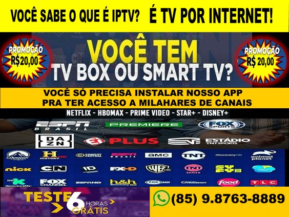 IPTV,  ASSINATURA DE TV, MAIS DE 100 CANAIS!