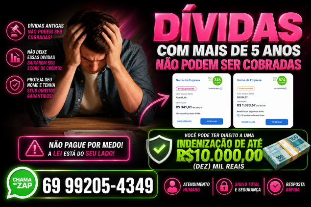 DÍVIDAS COM MAIS DE 5 ANOS