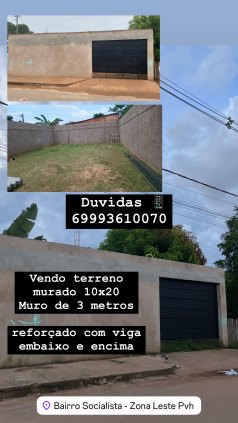 Terreno 10x20 muro reforçando viga embaixo 