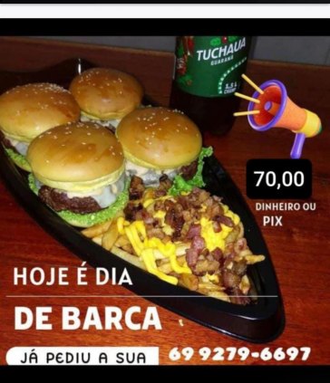 Barca de hambúrguer artesanal 