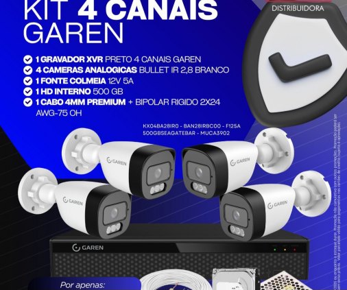 Kit com 4 cameras completo 