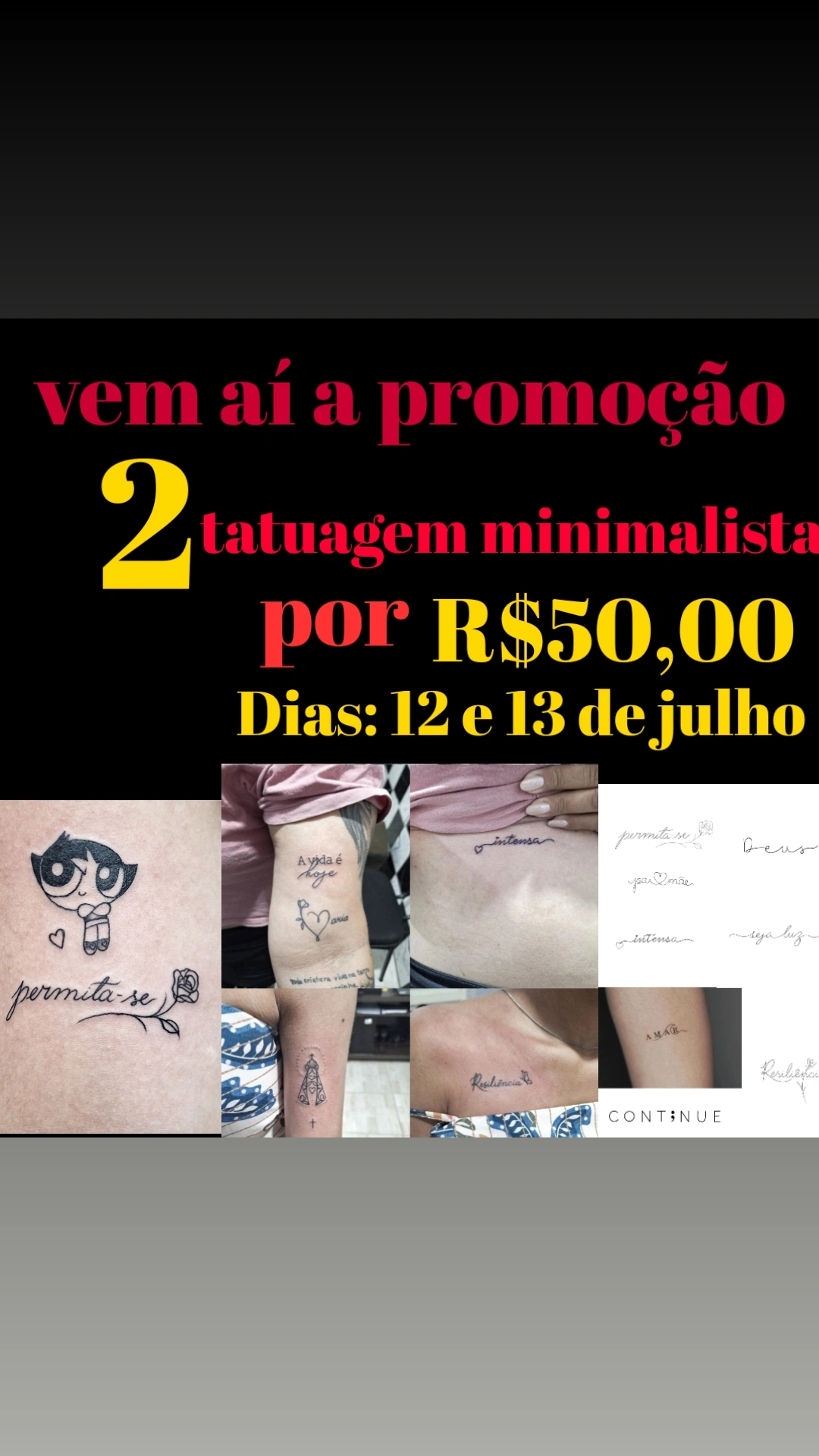 PROMOÇÃO 2 TATUAGENS MINIMALISTA POR R$50