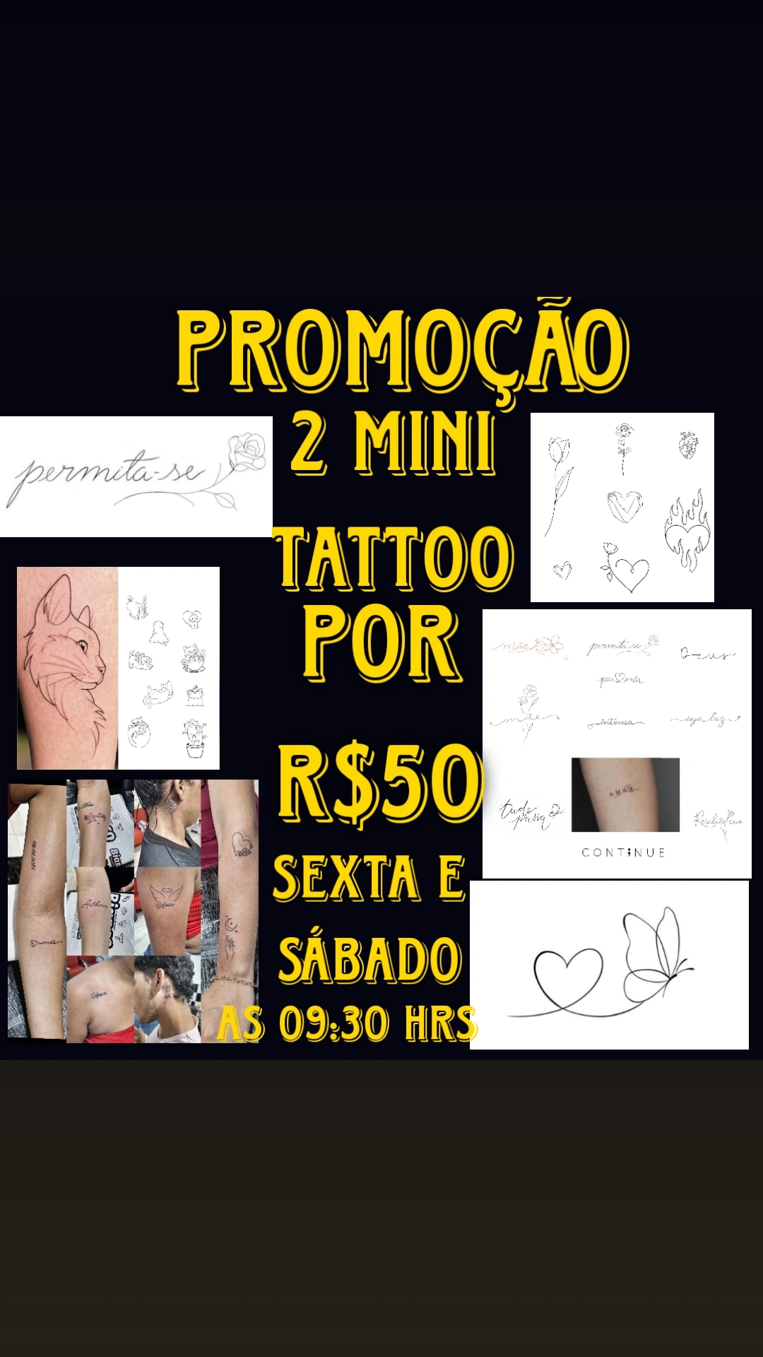 Promoção 2 tatuagens minimalista 