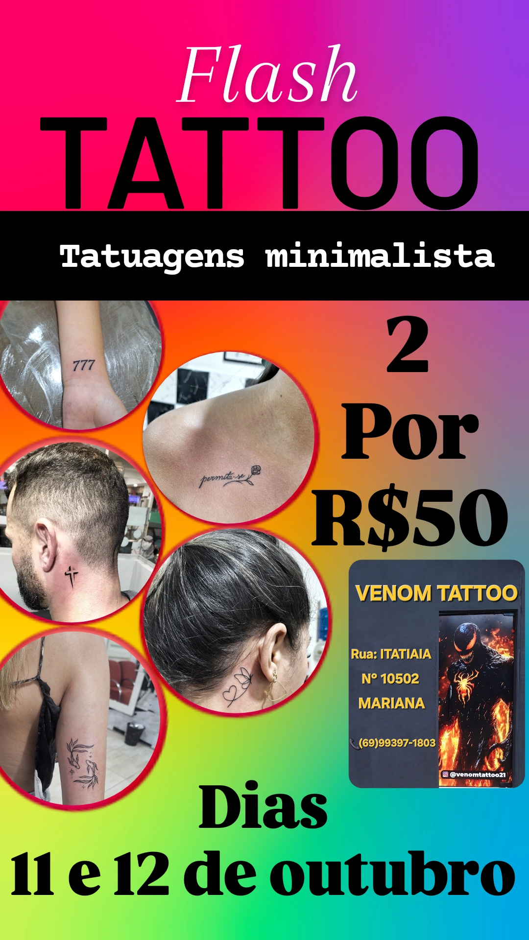 PROMOÇÃO 2 TATUAGENS MINIMALISTA POR R$50