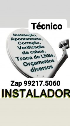 Técnico em antenas via satélite e cameras em geral, instalação e manuntenção.