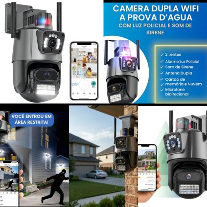 câmera sirene🚨 📹  ip via cabo rj 45 ou Wi-Fi nova.