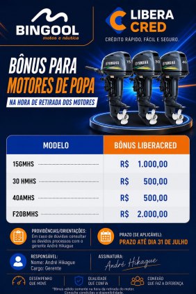 Motor de Popa Yamamha para NEGATIVADO.