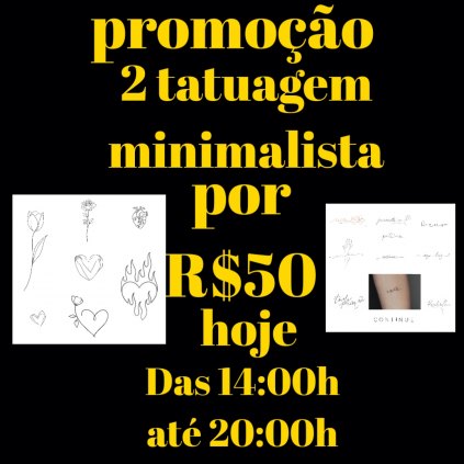 2 tatuagem minimalista por R$50 