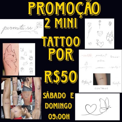 PROMOÇÃO 2 TATUAGENS MINIMALISTA 