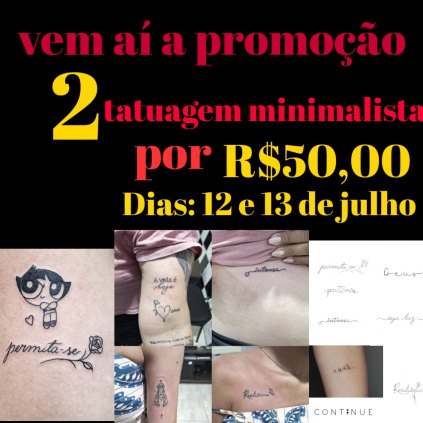 PROMOÇÃO 2 TATUAGENS MINIMALISTA POR R$50