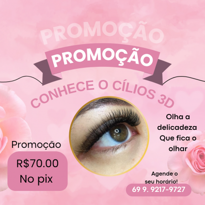 Extensão de cílios 3D 