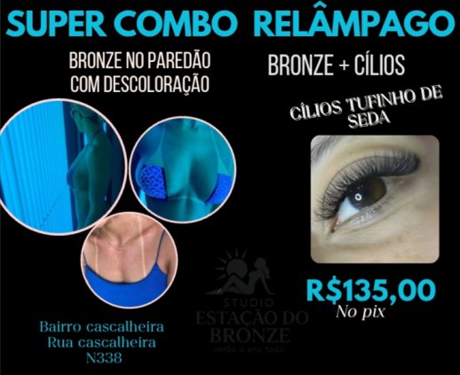 Bronzeamento no paredão + cílios 