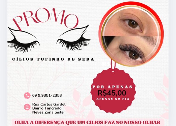 Cílios  tufinho delicado de seda 