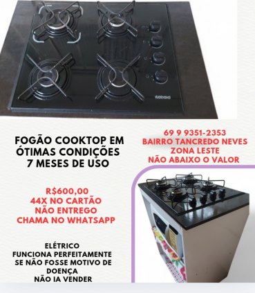 Fogao cooktop com balcão 