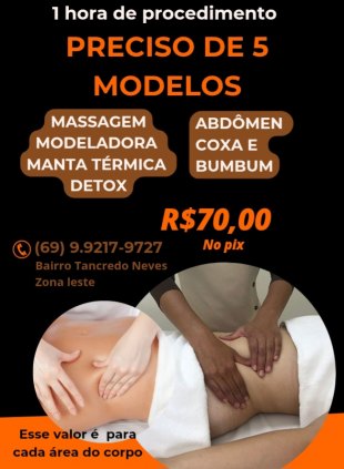 Modelo para massagem modeladora 