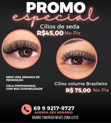 Extensão de cílios brasileiro e cílios tufinho 