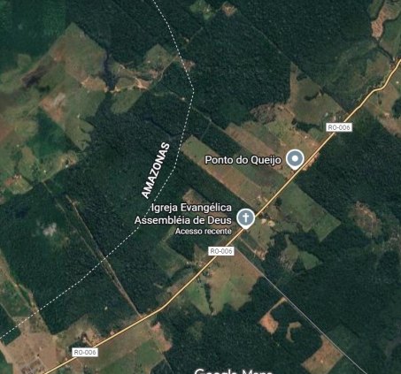 Área Rural de Porto Velho na Estada do Jatuarana RO006 após a ponte do Rio Madeira