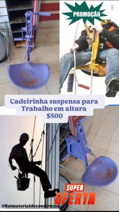 Cadeirinha suspensa para trabalho em alturas