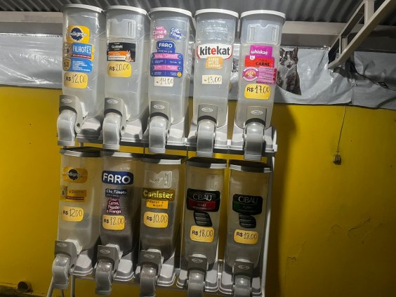 Expositor Armazenador Dispenser Porta Cereais Ração Grãos 
