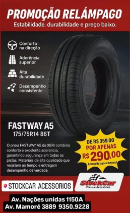 PNEU 175/75 ARO 14 T GOL /CELTA/ SAV / STRADA ETC.. R$ 290,00 MONTAGEM GRATIS   