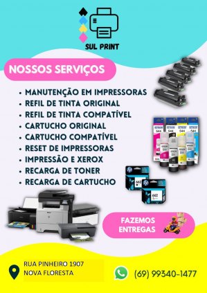 Suprimentos para impressora e manutenção de impressora.