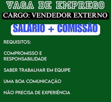 Vaga de emprego pra vendedor Externo PAP