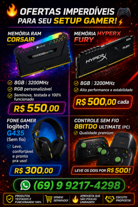 Vende se controles, fone e memórias RAM. . 